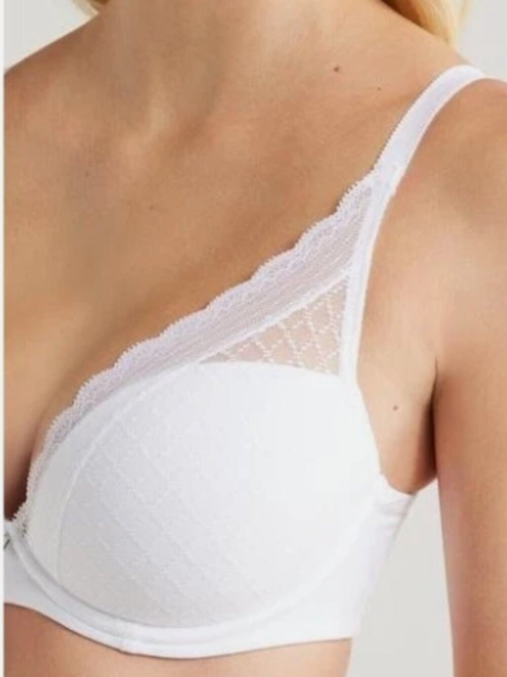 Chantelle Norah Chic Plunge Underwire Bra 34D Ivory Lace